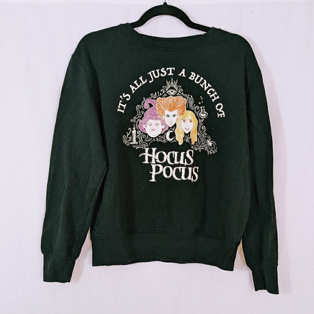 Disney Hocus Pocus Black Crew Neck Sweatshirt Junior's Size Medium